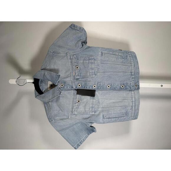 NWT G-Star RAW Arc Short Sleeve Denim Jacket Women’s Electric Blue Size Small - Picture 3 of 8